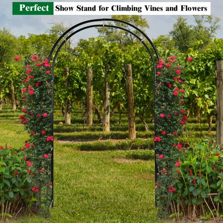 Gymax 7 2ft Garden Arch Steel Arbor Wedding Decoration Climbing Plants W Stakes Canada Gymax 7 2ft Garden Arch Steel Arbor, Essential Garden Metal Arbor With Gate