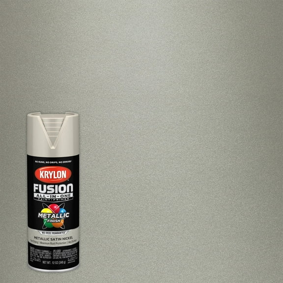 Krylon Fusion All-In-One Metallic, Satin, Nickel, 12 oz.
