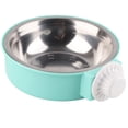 thumbnail image 1 of Cuenco para perros extraíble de acero inoxidable para colgar en la jaula, comedero para comida y agua, taza para gallinero, para gatos, perros y cachorros, color verde, 1 of 13