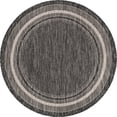 thumbnail image 1 of Unique Loom Tapis Extérieur Bord Solide Tonal 4' x 4' Rond Noir/gris, 1 of 1