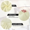 thumbnail image 4 of PiccoCasa Stretch Spandex Dining Chair Cover Classical Solid Chair Seat Protector, Beige Color, 4 of 6