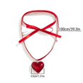 thumbnail image 4 of Goth Silk Ribbon Big Heart Pendant Choker Necklace For Women Elegant Jewelry--Black-Model code 26852 Black, 4 of 4
