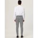 thumbnail image 5 of Pantalones de vestir ajustados con frente plano y bloque de color con estampado geométrico informal para hombre S Blanco Negro, 5 of 6