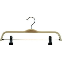 INTERNATIONAL HANGER Laminate Natural Wood Combo Hanger for Tops or Bottoms, 50 Pack