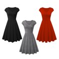 thumbnail image 4 of Vestido de fiesta casual Swing Swing para mujer Casual Cintura alta Una línea Gorra Vestido con cuello en V Negro 2XL Negro 2XL Magideal Vestido de fiesta casual Swing, 4 of 7