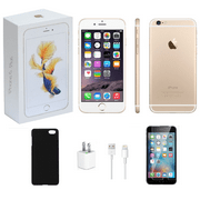 Apple iPhone 6 Plus 128GB | Gold Unlocked | Bundle: Case, Tempered Glass and Charger (Refurbished)