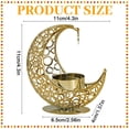 thumbnail image 3 of Desktop Ornament Golden Moon Shaped Candlestick Ornament with Moon Tea Light Candle Holder Candle Stick Holder and Reduce Stress Art Candles Holders for Eid Wedding Church Centerpiece Decor, 3 of 9