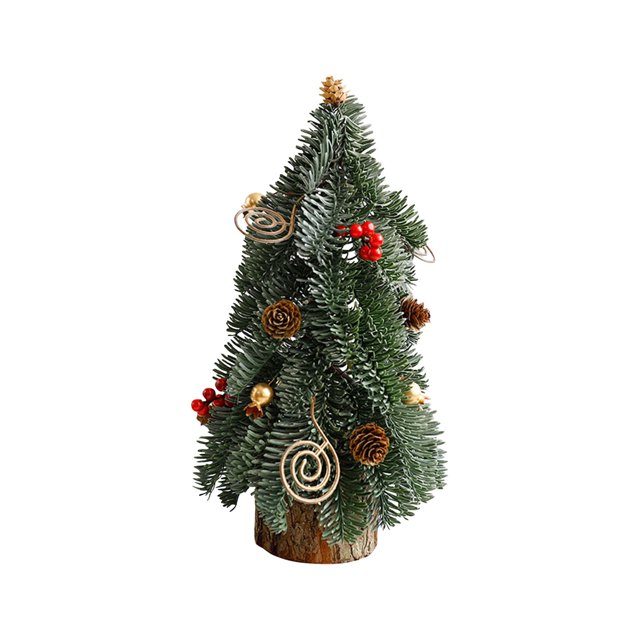 Whimsical Artificial Tabletop Pine Tree with Red Ornament, Unique Holiday Decor for Home or Office, Realistic Branches, Christmas Tree Accent, Easy to Display, Eco-Friendly Materials