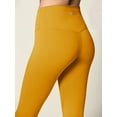 thumbnail image 4 of Made by Johnny Women's Peached Front Seamless Leggings with Inner Pocket Full-Length Yoga Pants XXL MUSTARD, 4 of 6