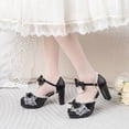 thumbnail image 4 of SACFOF Kawii Shoes Bow Pearl Heels Lolita Platform Heels for Women Lace Cute Mary Janes Pumps, 4 of 6