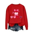 thumbnail image 4 of Erwazi Valentines Sweatshirts for Women Heart Graphic Pullover Crewneck Long Sleeve Tops, 4 of 5
