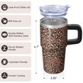 thumbnail image 3 of Geometric Pattern 20oz Textured Stainless Steel Tumbler, Double Wall Insulated Travel Coffee Mug with Handle, Leak Proof, 3 of 5