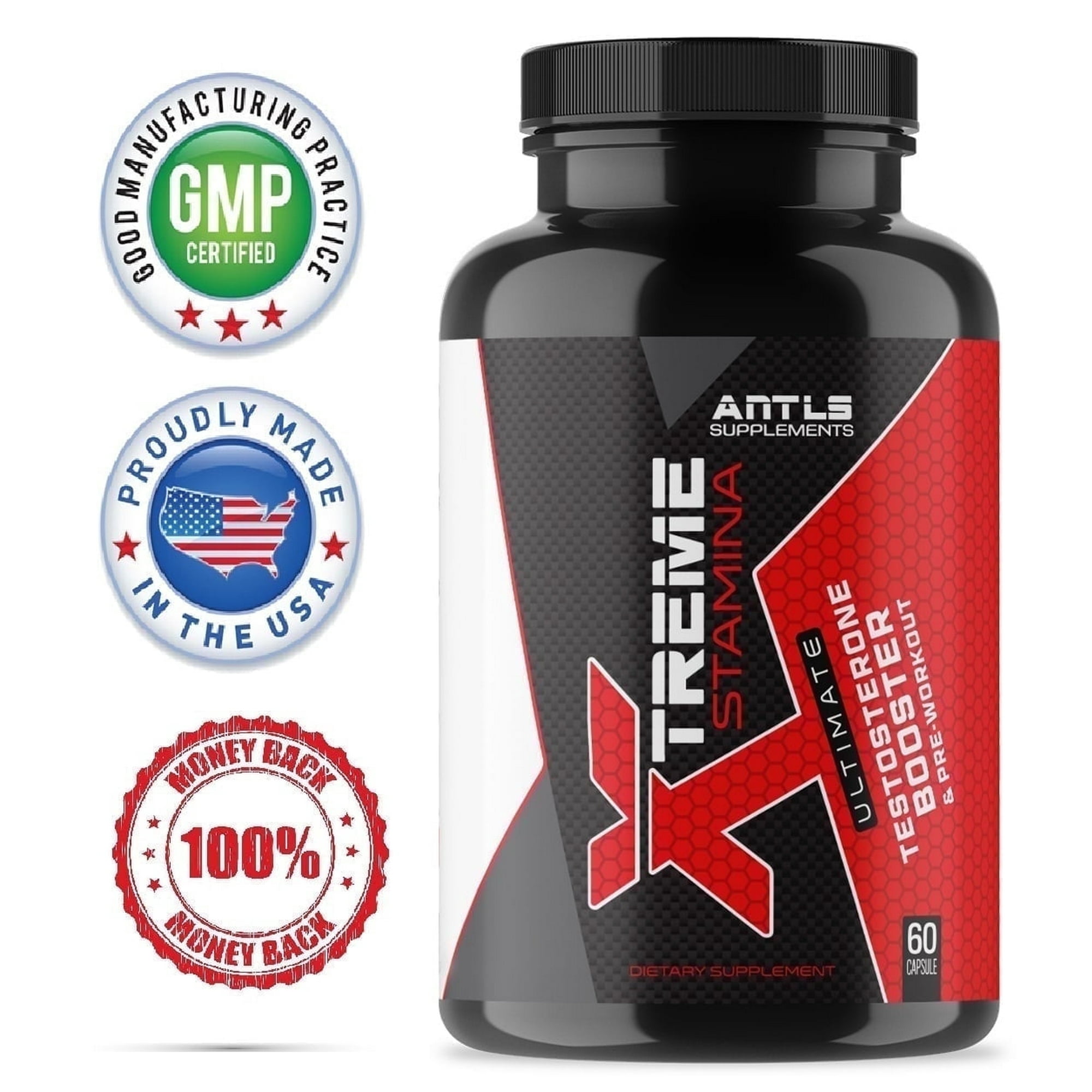 Testosterone Booster Pills for Men with Horny goat weed,Tribuls,Maca, Tong kat ali 200:1, D-Aspartic acid ANTLS SUPPLEMENTS 60 Capsules.