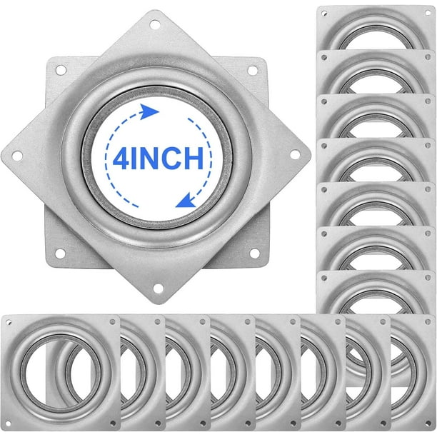 Paquete de 16 rodamientos para plato giratorio Lazy Susan, placa giratoria cuadrada de 4", capacidad de 300 lb, placa giratoria de 5/16" de grosor para proyectos de bricolaje Lazy Susan, organizador