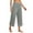 Gray, variant on Bloomae Capri Pants for Women Loose Wide Leg Yoga Dress Capris with Pockets Cross Elastic Waist Baggy Casual Work Crop Pants Light Blue M