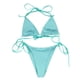 thumbnail image 1 of Traje de baño dividido para mujer, informal, a la moda, cintura plana, Color sólido, cuello Halter, Bikini Sexy Fridja  nalpqowj56717, 1 of 6