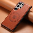 thumbnail image 4 of Designed for Samsung Galaxy S23 Ultra, Compatible with MagSafe Premium PU Leather Bumper Frame Shockproof Drop Protective Car Magnetic Phone Case Cover for Samsung Galaxy S23 Ultra, Brown, 4 of 4
