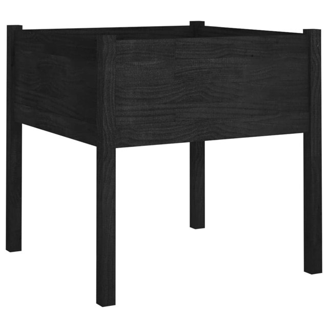 Cama de jardín elevada VidaXL de madera maciza de pino negro, 70 x 70 x 70 cm