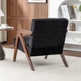 thumbnail image 4 of Leumius Mid Century Modern Accent Chair,Upholstered Reading Armchair with Solid Wood Frame,Accent Chair for Living Room Bedroom Apartment, Easy Assembly,Black, 4 of 14