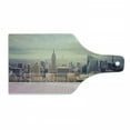 thumbnail image 1 of Modern Cutting Board, New York City Usa Landscape from Roof Apartment Balcony Photograph Image, Tempered Glass Cutting and Serving Board, Wine Bottle Shape, Grey White and Pink, by Ambesonne, 1 of 1