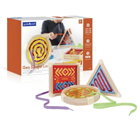 UPC: 0716243068010 | Guidecraft Geo Shape Lacing  Manipulative Preschool Toy