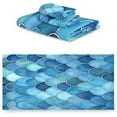 thumbnail image 2 of Coolnut Colorful Scales Towels 3 Pack Bath Towels for Bathroom Set Soft Cotton Highly Absorbent Lightweight & Quickdry Towel Set 1 Bath Towel,1 Hand Towel,1 Washclothe Wash cloth, 2 of 6