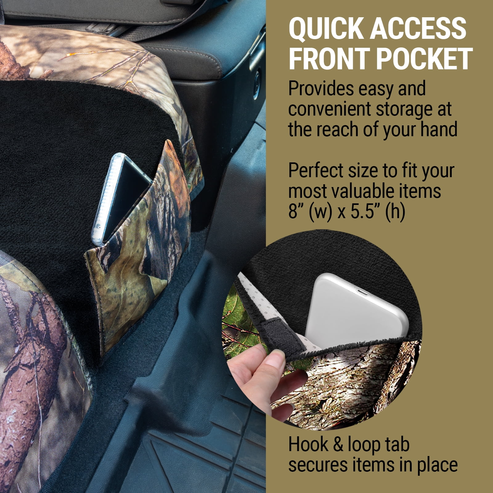 Mossy Oak Towel Car Seat Cover, Universal Fit, Seat Covers for Cars Trucks SUV,1 Piece