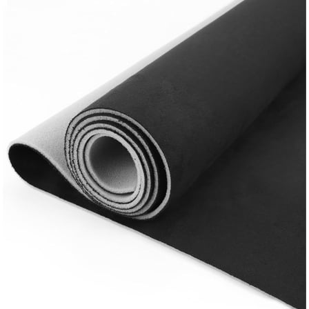 Black Suede Headliner Fabric 54" L × 60" W with Foam Backing, Automotive Interior Auto Roof Replacement Material