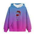 thumbnail image 4 of lcziwo Christmas Gifts Teens Wine Glass Graphic Hoodies Fall Winter Long Sleeve Pullover Tops Kids Cute Hooded Sweatshirts with Pocket, Purple, 150, 4 of 6