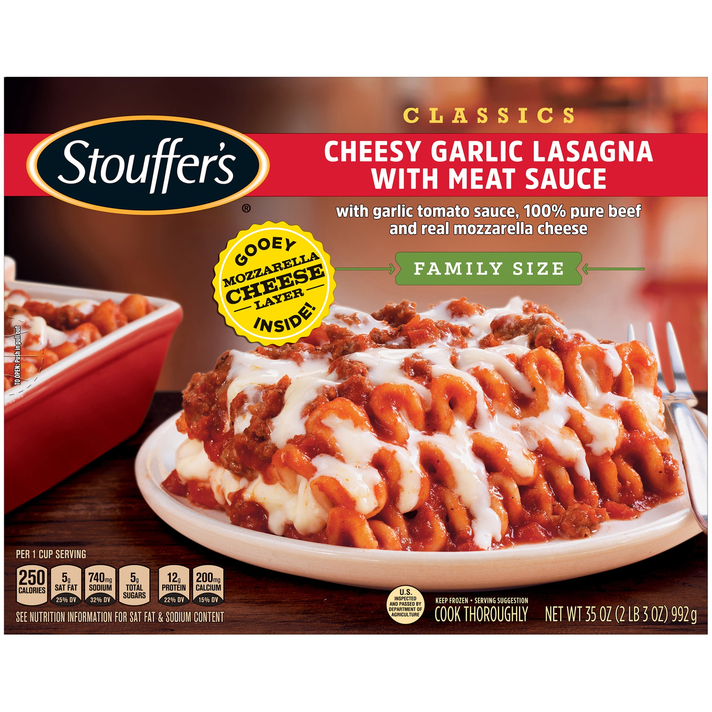 STOUFFER’S CLASSICS Cheesy Garlic Lasagna with Meat Sauce, Family Size