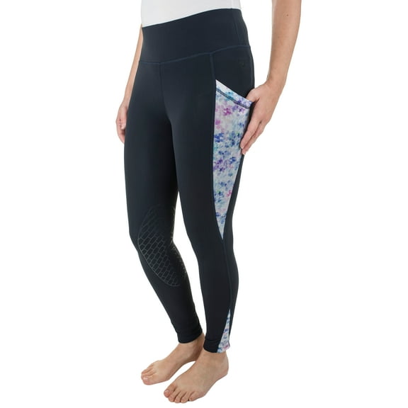 TuffRider Ladies Minerva 3 Season Printed Knee Patch Tights- Watercolor-XS