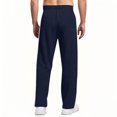 thumbnail image 4 of Mens Sweatpants with Pockets - Mesh Open Bottom Athletic Joggers for Men Loose Fit Gym Workout Running Casual Pants Navy XL, 4 of 5