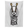 thumbnail image 3 of Ambesonne Rock and Roll Tablecloth Rectangular Table Cover, Human Skull Guitar, 60"x90", Grey Mustard, 3 of 4