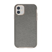 onn Vegan Leather with Rose Gold Metallic Trim Phone Case for iPhone 11/XR, Gray