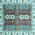 thumbnail image 1 of Ahgly Company Indoor Square Abstract Light Blue Modern Area Rugs, 3' Square, 1 of 4