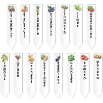 15 Pcs Acrylic Plant Label Signs tomato Potato lemon Grape fruit vegetable garden Marker with name and pattern clear Plant Tags for Seed Potted Garden gift Farm Supplies 4x0.8inch(10.2x2cm)