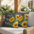thumbnail image 3 of Pillow Covers 18x18 Set of 2, Yellow Sunflowers Square Throw Pillow Covers for Couch/Sofa/Living Room, Farmhouse Floral Rustic Leaves Dark Grey Decorative Soft Pillowcases for Couch Throw Pillows, 3 of 9