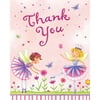Club Pack of 96 Garden Fairy Girls Pink Paper Fill In "Thank You" Notes 5"