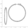 thumbnail image 2 of FJC Finejewelers 925 Sterling Silver Rhodium Plated CZ In and Out Hinged Hoop Earrings 44 x 45 mm, 2 of 6