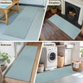 thumbnail image 6 of Haze Blue Area Rugs 2x6 for Kitchen Runner Rug, Farmhouse Burlap Solid Blue Color Modern Linen Texture Non Slip Washable Rug Runner, Low Pile Indoor Floor Carpet Bathroom Rugs for Bedroom, Kids Room, 6 of 9