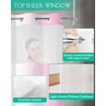 thumbnail image 4 of No Hook Shower Curtain with Snap in Liner, Pink and White Gradient Hotel Shower Curtains for Bathroom, Washable Shower Curtain Liner Set with Mesh Top Window, 72”x78”, 4 of 6