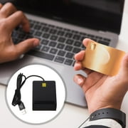 Square Card Reader, Universal Portable Smart Card Reader for Bank Card Card, Smart ID Credit Card Reader, USB 2.0 Interface, Black