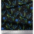 thumbnail image 3 of Soimoi Cotton Duck Fabric Leaves & Aster Floral Printed Fabric 1 Yard 42 Inch Wide, 3 of 3