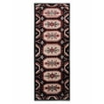 thumbnail image 3 of Rugsotic Carpets Eco-Friendly Handmade Knotted Black Cream Oriental Area Rugs, 2'6"x10', Runner, Silk And Wool, Quick Dry, 3 of 5