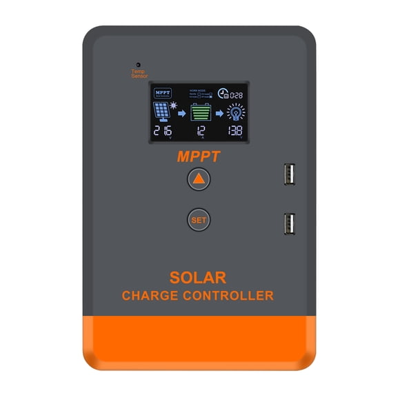 yeacher Contrôleur Solaire Automatique 12 Volts/24 Volts MPPT Régulateur de Panneau Solaire Écran LCD Contrôleur Solaire avec Rétroéclairage Modes de Contrôle de Charge Multiples Contrôleur Solaire