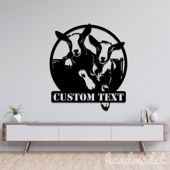Handmadetneonsign Goat Metal Sign, Goat Metal Light, Goat Animal Wall Art, Farm Home Wall Decor 90690