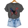 thumbnail image 7 of Womens 4Th Of July Summer Tops for Womens，Summer American Flag Printed T-Shirt Round Neck Tee Short Sleeve Top Retro Dressy Tee Shirts Vacation Beach Party Tunics Blouses 2025 Summer, 7 of 7