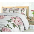 thumbnail image 5 of Ambesonne Rose Duvet Cover Set, Springtime Bouquets Nature, 2-Calking, Pale Pink Reseda Green, 5 of 6