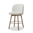 thumbnail image 3 of Jennifer Taylor Home Tomlin Bentwood Upholstered Swivel Counter Stool Set of 2 Off White Boucle, 3 of 10