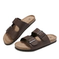 thumbnail image 3 of Pennysue Women's Cork Footbed Slide Sandals Dark Brown Adjustable Buckle Slipper Shoes with Arch Support 10M, 3 of 8